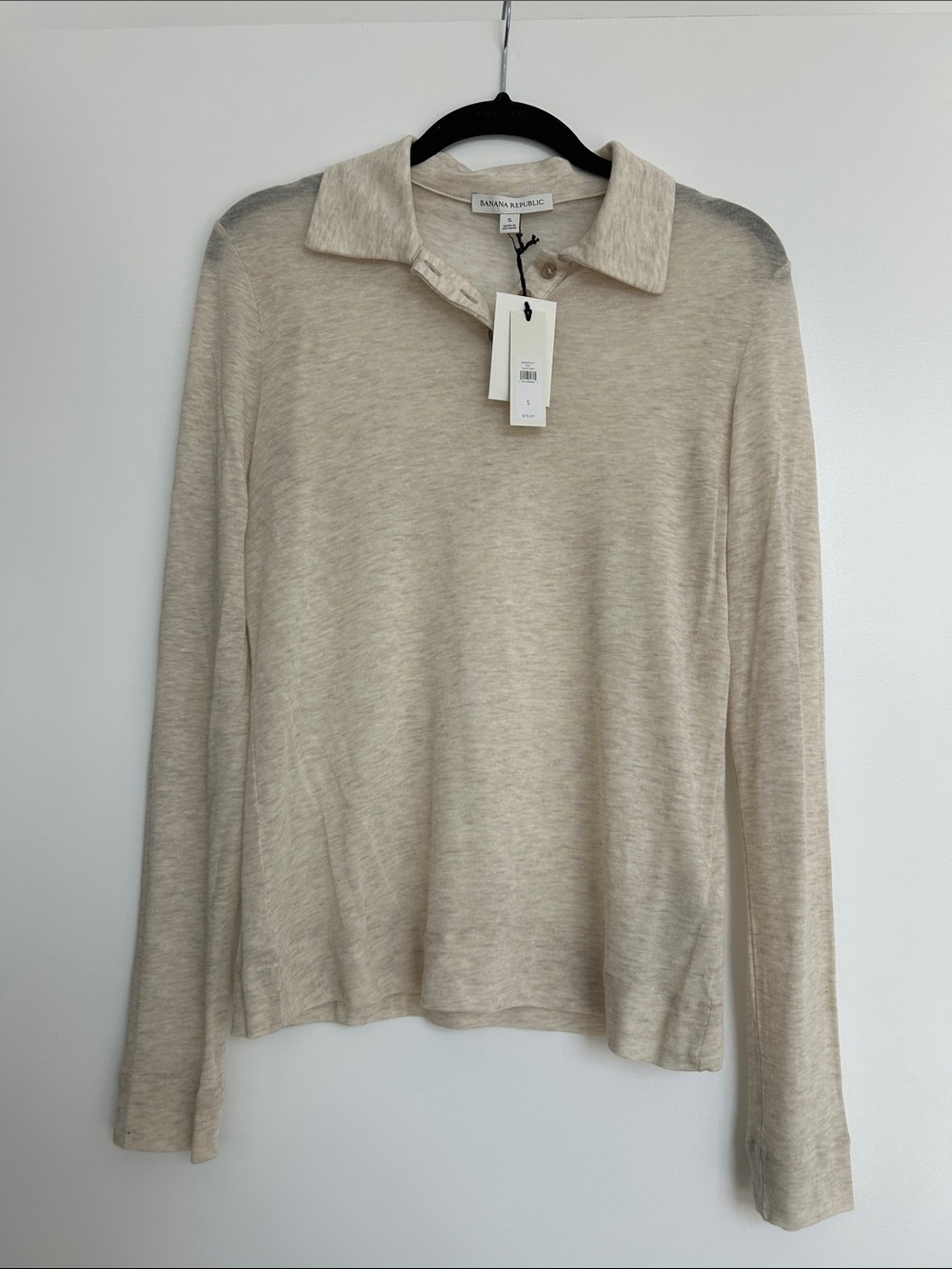 NWT Banana Republic Beige Polo Knit Top